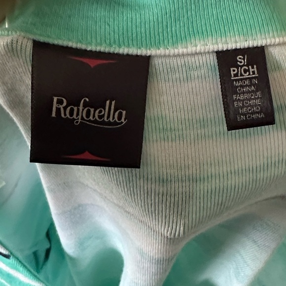 Rafaella Aqua, White, Blue, and Black Striped Blouse size small - Picture 7 of 8